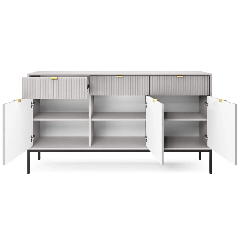 Комод з телескопічними напрямними Perfect Home Nova KSZ154 3D3S 154x63x39 Сірий (чорні ніжки) (PFH-091242)