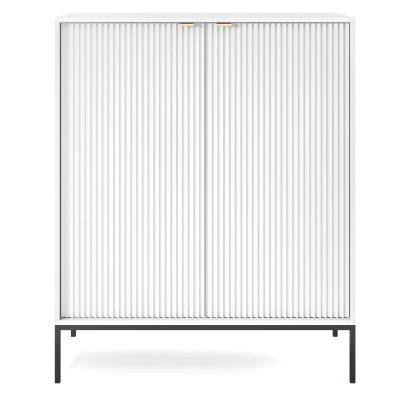 Комод високий Perfect Home Nova K104 2D 104x125x39 Білий (чорні ніжки) (PFH-091232)