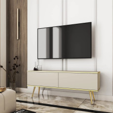 Тумба під телевізор Perfect Home Oro RTV135 2D 135х53х32 Бежевий (золоті ніжки) (PFH-091316)