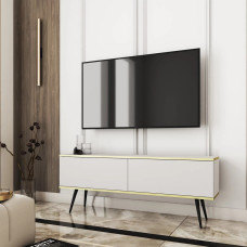 Тумба під телевізор Perfect Home Oro RTV135 2D 135х53х32 Білий (чорні ніжки) (PFH-091324)