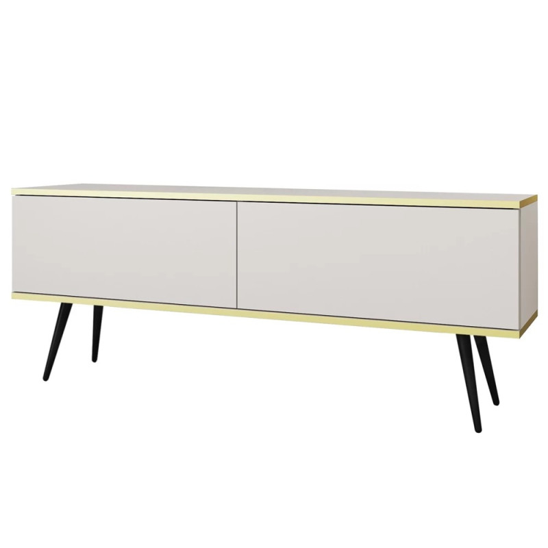 Тумба під телевізор Perfect Home Oro RTV135 2D 135х53х32 Білий (чорні ніжки) (PFH-091324)