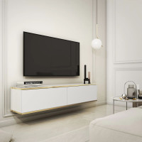 Тумба під телевізор навісна Perfect Home Oro RTV135 2D 135х30х32 Білий (PFH-091349)