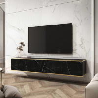 Тумба під телевізор навісна Perfect Home Oro RTV175 3D 175х30х32 Чорний мармур (PFH-091363)