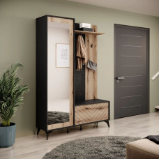 Передпокій Perfect Home Diamond 134x197x39 Чорний/Дуб евок (PFH-091302)