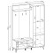 Передпокій Perfect Home Diamond 134x197x39 Чорний/Дуб евок (PFH-091302)