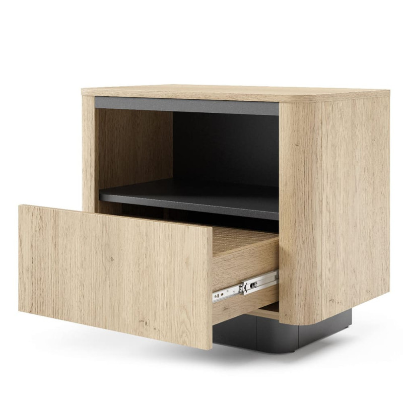 Тумба приліжкова з телескопічними напрямними Perfect Home Torro 1S 63,2x50,5x38,1 Дуб кремона/Чорний (PFH-091419)