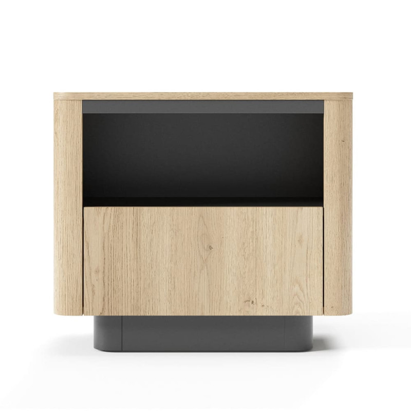Тумба приліжкова з телескопічними напрямними Perfect Home Torro 1S 63,2x50,5x38,1 Дуб кремона/Чорний (PFH-091419)