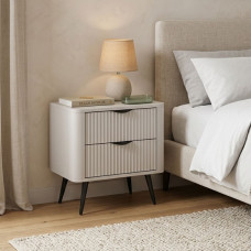 Тумба приліжкова з телескопічними напрямними Perfect Home Lante 2S 63,2x55,3x38 Бежевий (чорні ніжки) (PFH-091185)