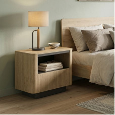 Тумба приліжкова з телескопічними напрямними Perfect Home Torro 1S 63,2x50,5x38,1 Дуб кремона/Чорний (PFH-091419)