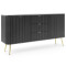 Комод з телескопічними напрямними Perfect Home Zova KSZ168 2D3S 168x87x39 Чорний (золоті ніжки) (PFH-091371)