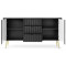 Комод з телескопічними напрямними Perfect Home Zova KSZ168 2D3S 168x87x39 Чорний (золоті ніжки) (PFH-091371)