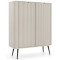 Комод високий Perfect Home Zova K103 2D 103x129x39 Кашемір (чорні ніжки) (PFH-091283)