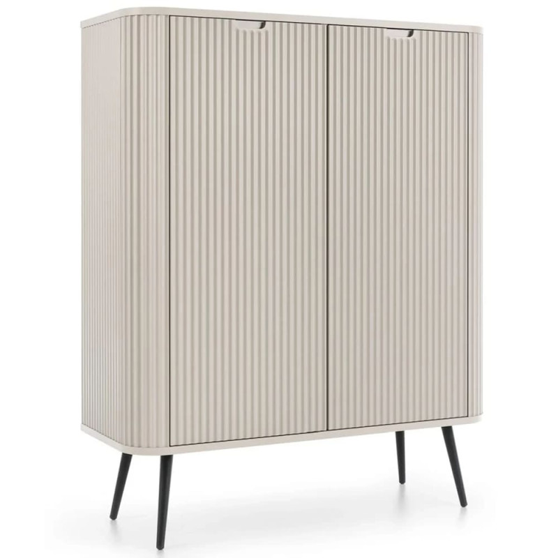 Комод високий Perfect Home Zova K103 2D 103x129x39 Кашемір (чорні ніжки) (PFH-091283)