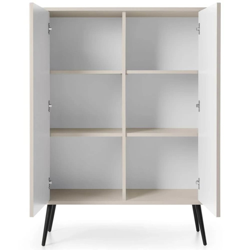 Комод високий Perfect Home Zova K103 2D 103x129x39 Кашемір (чорні ніжки) (PFH-091283)