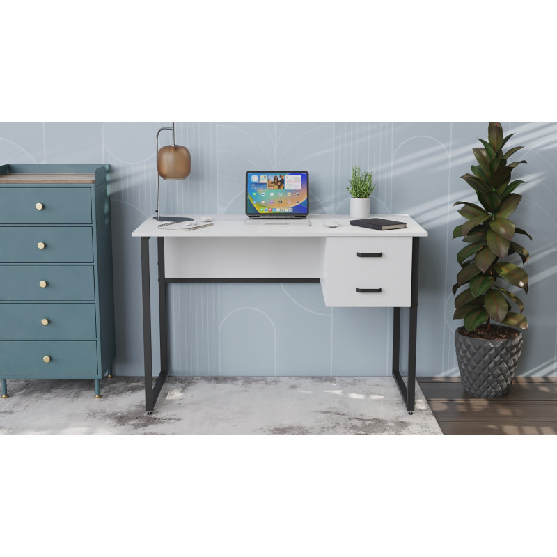 Письмовий стіл Ferrum-decor Дакота 75x120x70 чорний ДСП Біле 16мм (FRD-101944)