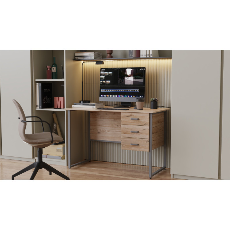 Компьютерный стол Ferrum-decor Гарри 75x120x60 серый ДСП Дуб Сан-Марино 16мм (FRD-101454)