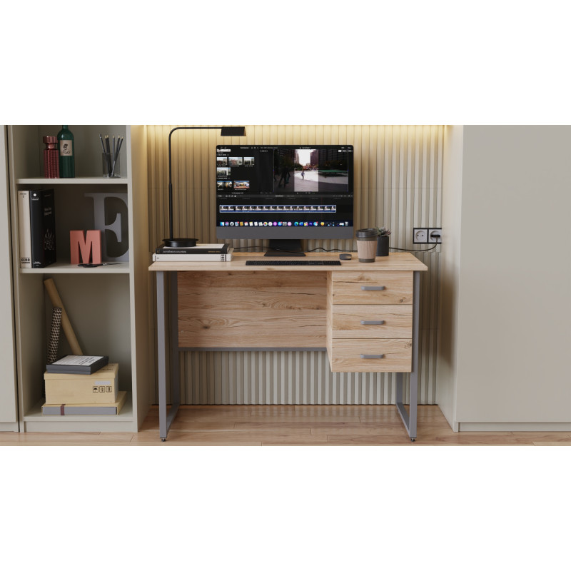 Компьютерный стол Ferrum-decor Гарри 75x120x60 серый ДСП Дуб Сан-Марино 16мм (FRD-101454)