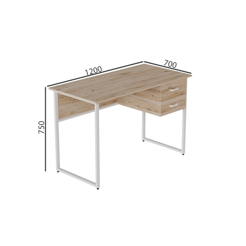 Комп'ютерний стіл Ferrum-decor Дакота 75x120x70 білий ДСП Дуб Сан-Марино 32мм (FRD-102124)