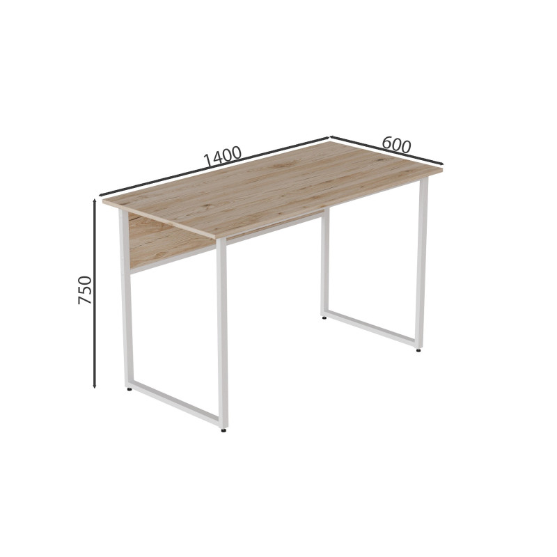 Компьютерный стол Ferrum-decor Коди 75x140x60 белый ДСП Дуб Сан-Марино 16мм (FRD-101204)