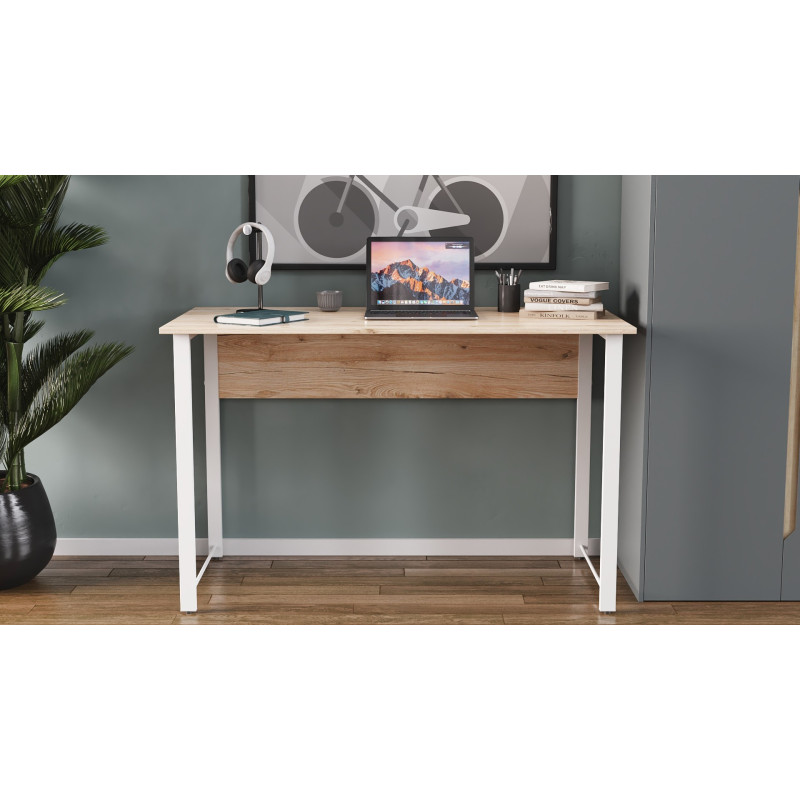 Комп'ютерний стіл Ferrum-decor Курт 75x140x60 білий ДСП Дуб Сан-Марино 32мм (FRD-102224)