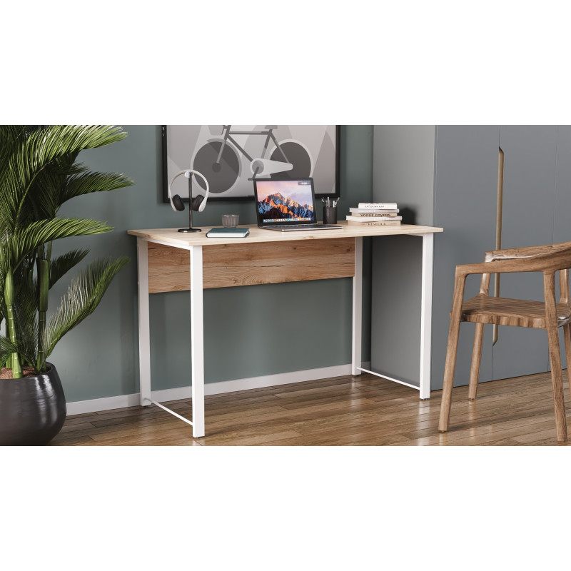 Комп'ютерний стіл Ferrum-decor Курт 75x120x70 білий ДСП Дуб Сан-Марино 32мм (FRD-102244)