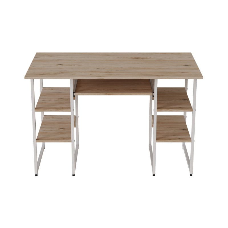 Компьютерный стол Ferrum-decor Тим 75x140x70 белый ДСП Дуб Сан-Марино 16мм (FRD-101384)
