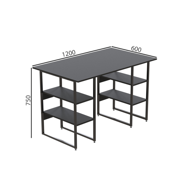 Компьютерный стол Ferrum-decor Карэн 75x120x60 черный ДСП Сосна Кембра 16мм (FRD-102044)