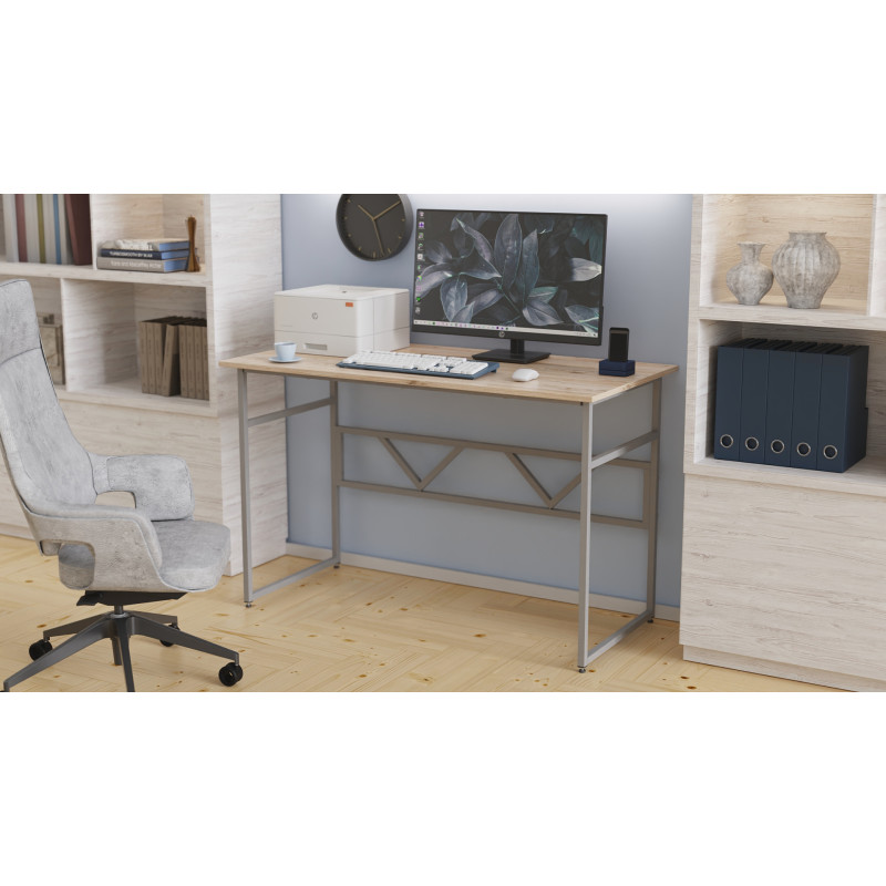 Комп'ютерний стіл Ferrum-decor Раян 75x100x70 сірий ДСП Дуб Сан-Марино 16мм (FRD-101624)