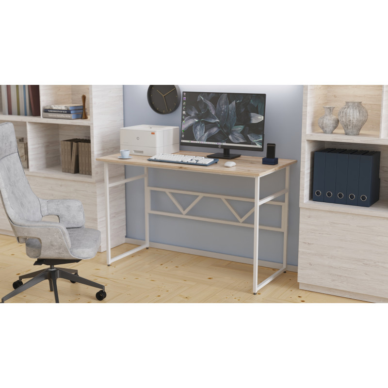Компьютерный стол Ferrum-decor Раян 75x120x60 белый ДСП Дуб Сан-Марино 16мм (FRD-101134)