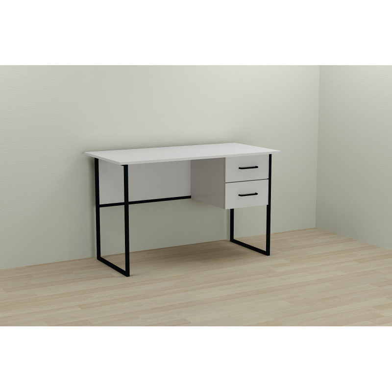 Письмовий стіл Ferrum-decor Дакота 75x120x70 чорний ДСП Біле 16мм (FRD-101944)