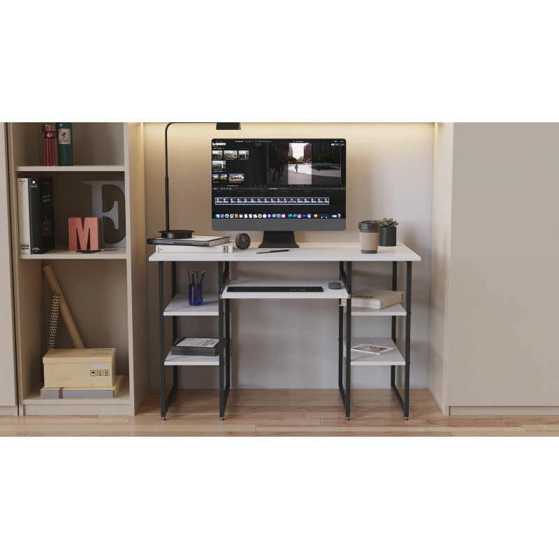 Компьютерный стол Ferrum-decor Скай 75x100x60 серый ДСП Дуб Сан-Марино 16мм (FRD-101534)