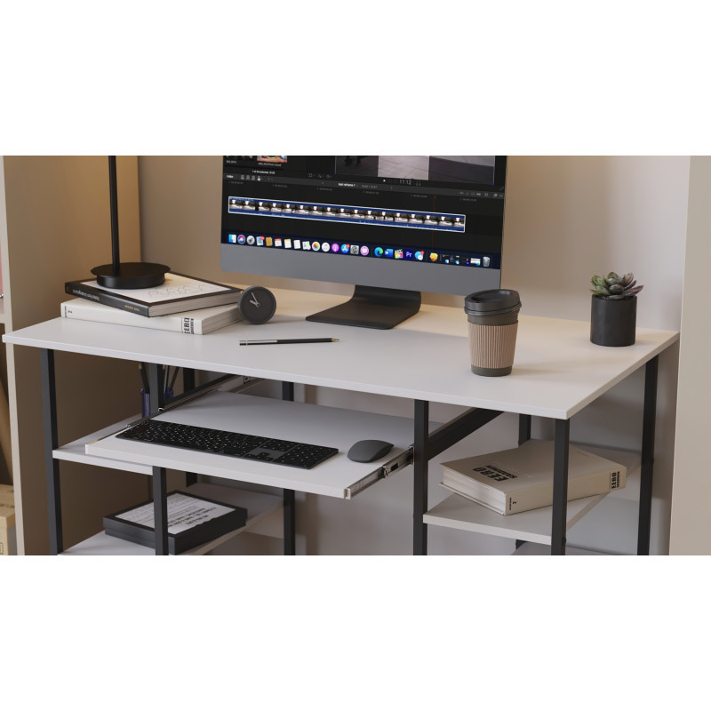 Компьютерный стол Ferrum-decor Скай 75x100x60 серый ДСП Дуб Сан-Марино 16мм (FRD-101534)