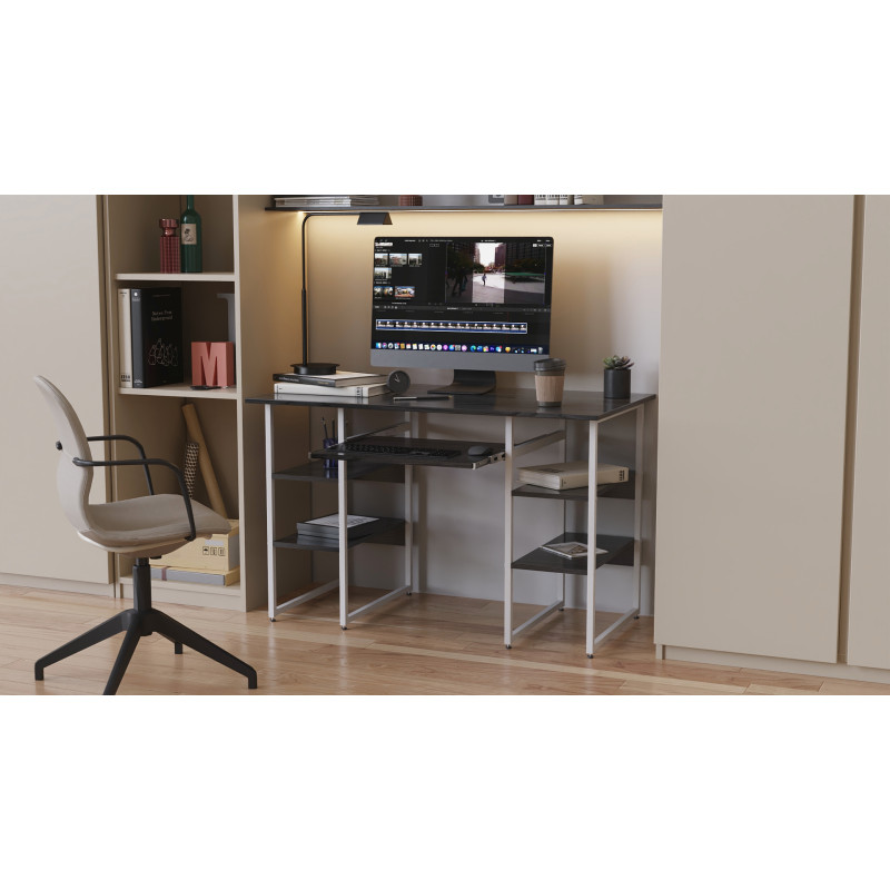 Комп'ютерний стіл Ferrum-decor Скай 75x140x70 білий ДСП Дуб Сан-Марино 16мм (FRD-101114)