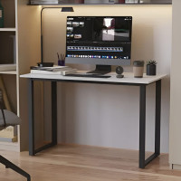 Стіл письмовий Кнап 2 Ferrum-decor 750x1400x600 Чорний метал ДСП Білий 16 мм (FRD-106402)