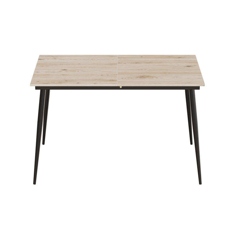 Стол кухонный раскладной Данди на конусных ногах Ferrum-decor 75x120 160)x70 Черный металл ДСП Дуб Сан-Марино 16 мм (FRD-106782)