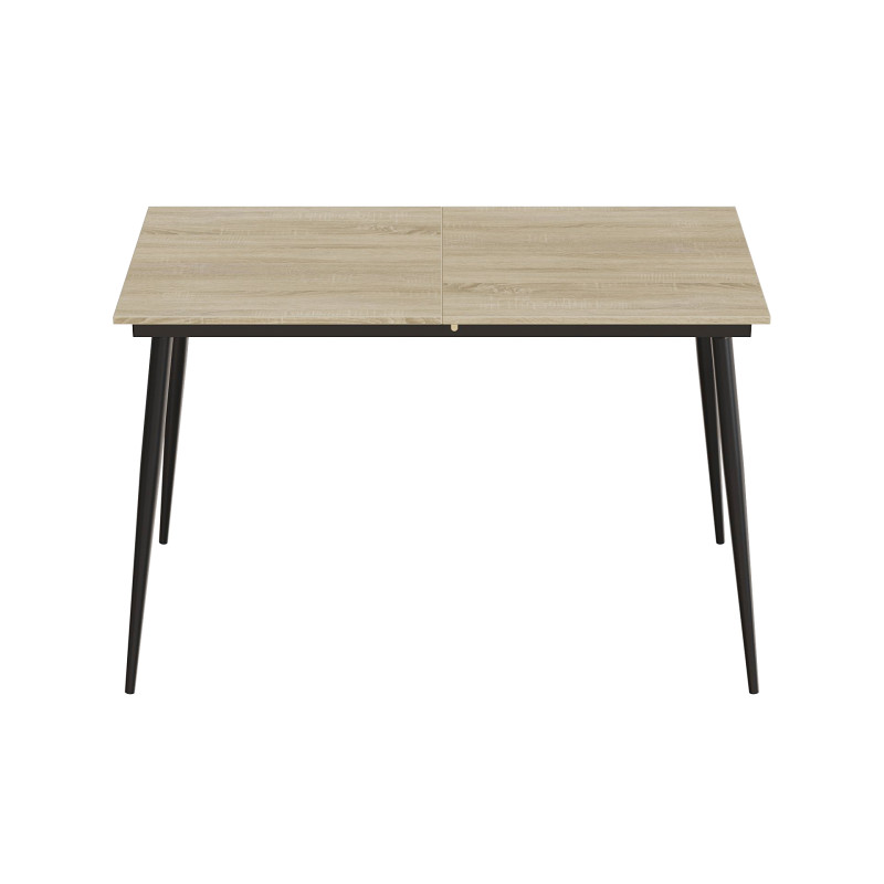 Стол кухонный раскладной Данди на конусных ногах Ferrum-decor 75x120 160)x60 Черный металл ДСП Дуб Сонома 16 мм (FRD-106772)