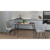 Стіл кухонний розкладний Данді на конусних ногах Ferrum-decor 75x120 160)x70 Чорний метал ДСП Дуб Сан-Марино 16 мм (FRD-106782)