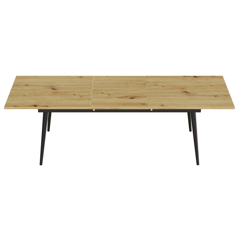 Стіл трансформер журнальний Dandi Small Ferrum-decor 45x120 160)x60 Чорний метал ДСП Дуб Артизан 16 мм (FRD-106792)