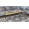 Стіл трансформер журнальний Dandi Small Ferrum-decor 45x120 160)x60 Чорний метал ДСП Дуб Артизан 16 мм (FRD-106792)