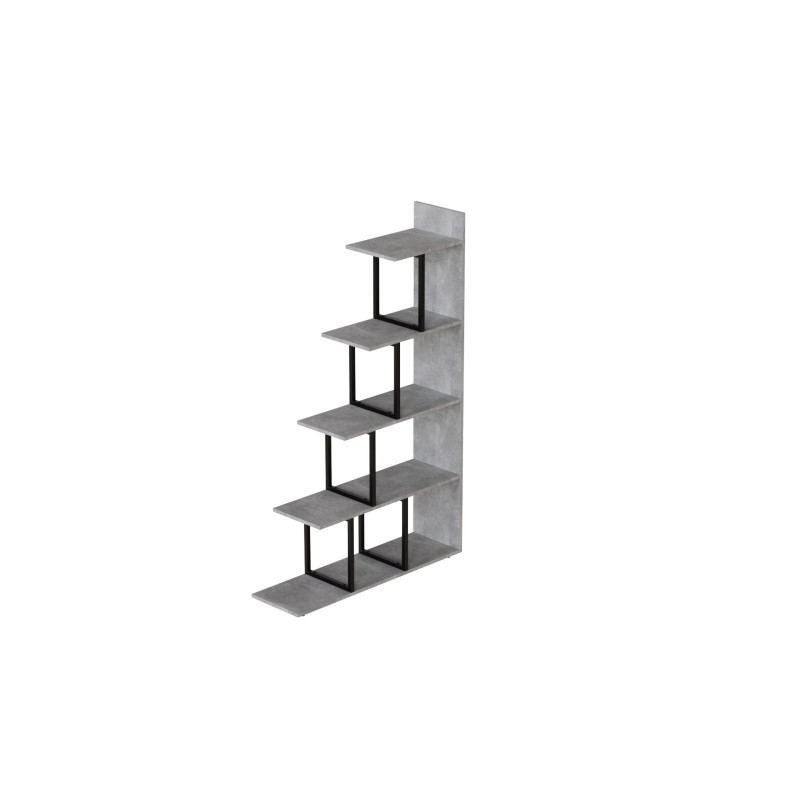 Этажерка Ferrum-decor Стелла 1600x1020x300 Черный металл ДСП Бетон (FRD-105482)