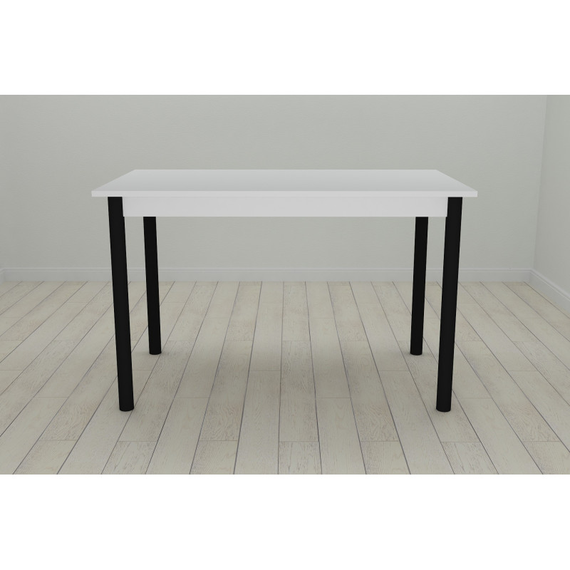 Стол кухонный Ferrum-decor Бенита 75x120x60 Черный ДСП Белое 16мм (FRD-106272)