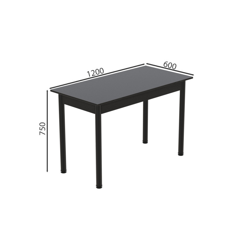 Стол кухонный Ferrum-decor Бенита 75x120x60 Черный ДСП Сосна Кембра 16мм (FRD-105692)