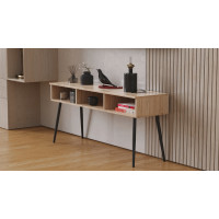 Тумба под телевизор Кентуки Ferrum-decor 45x139x38 Черный металл ДСП Дуб Сан-Марино 16 мм (FRD-106732)
