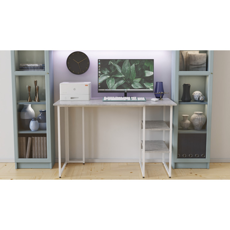 Стіл письмовий Кевін Ferrum-decor 75x100x70 Білий метал ДСП Бетон 16 мм (FRD-106562)