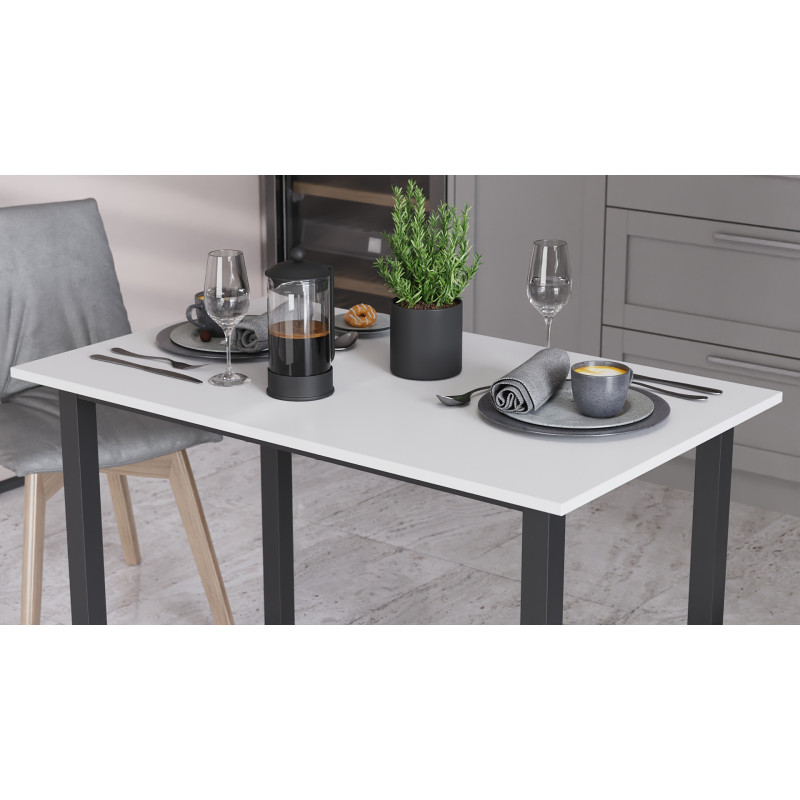 Стіл універсальний Knap Ferrum-decor 750x1000x700 Чорний метал ДСП Білий 16 мм (FRD-106362)