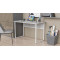 Стол письменный Коди Ferrum-decor 75x140x60 Белый металл ДСП Бетон 16 мм (FRD-106592)