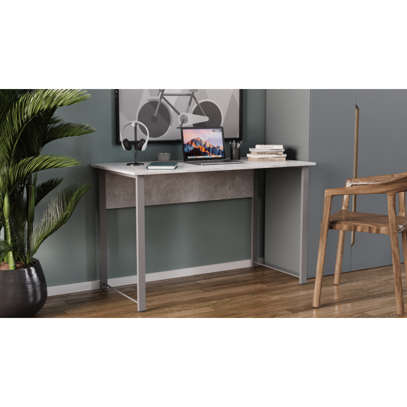 Стіл письмовий Курт Ferrum-decor 75x140x60 Сірий метал ДСП Бетон 32 мм (FRD-106632)
