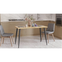 Стол кухонный Марсель 50 Ferrum-decor 75x120x60 Черный металл ДСП Дуб Артизан 32 мм (FRD-106702)