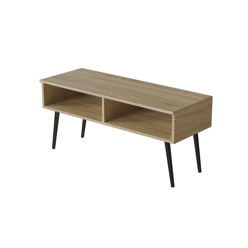 Тумба під ТВ Невада Ferrum-decor 45x100x38 Чорний метал ДСП Дуб Сонома 16 мм (FRD-106722)