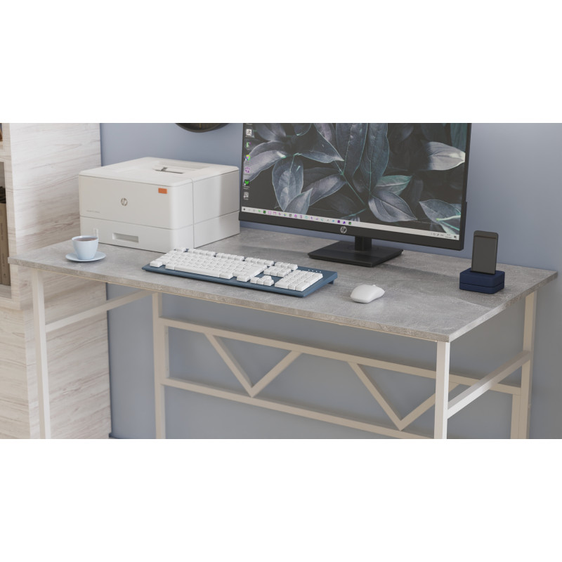 Стіл письмовий Раян Ferrum-decor 750x1000x600 Білий метал ДСП Бетон 16 мм (FRD-106472)